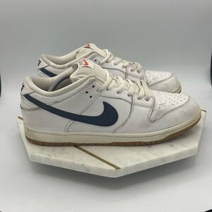 Nike men’s SB Dunk Low Orange Label White Navy